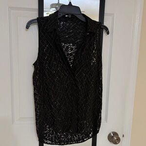 Black and Gold Sleeveless Women's Top size small